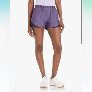 Under Armour Women's Purple Running Shorts play up 3.0